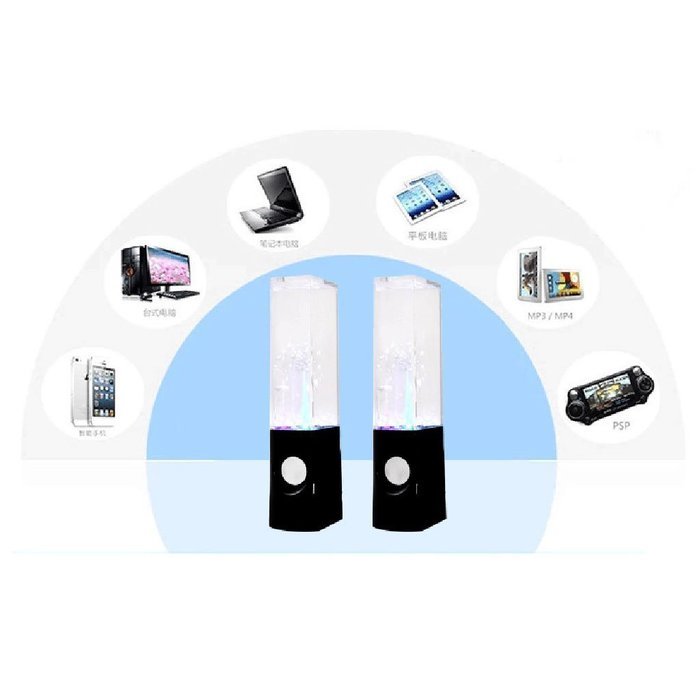 LED Light Dancing Water Show Music Fountain Bass Shock Speakers Amplifier Audio Player For Phones Computer Laptop... N18