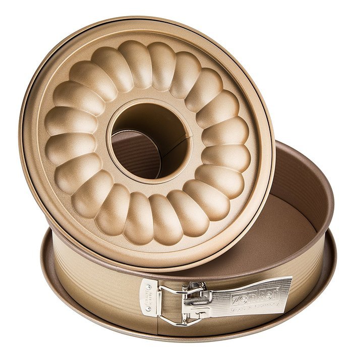 Zenker 7352 Springform "Mojave Gold" With Flat and Tubular Base, Gold/Mahagony, 10.24" N4