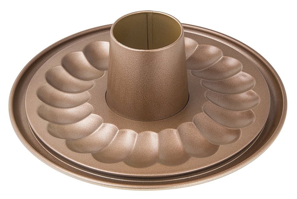 Zenker 7352 Springform "Mojave Gold" With Flat and Tubular Base, Gold/Mahagony, 10.24" N6