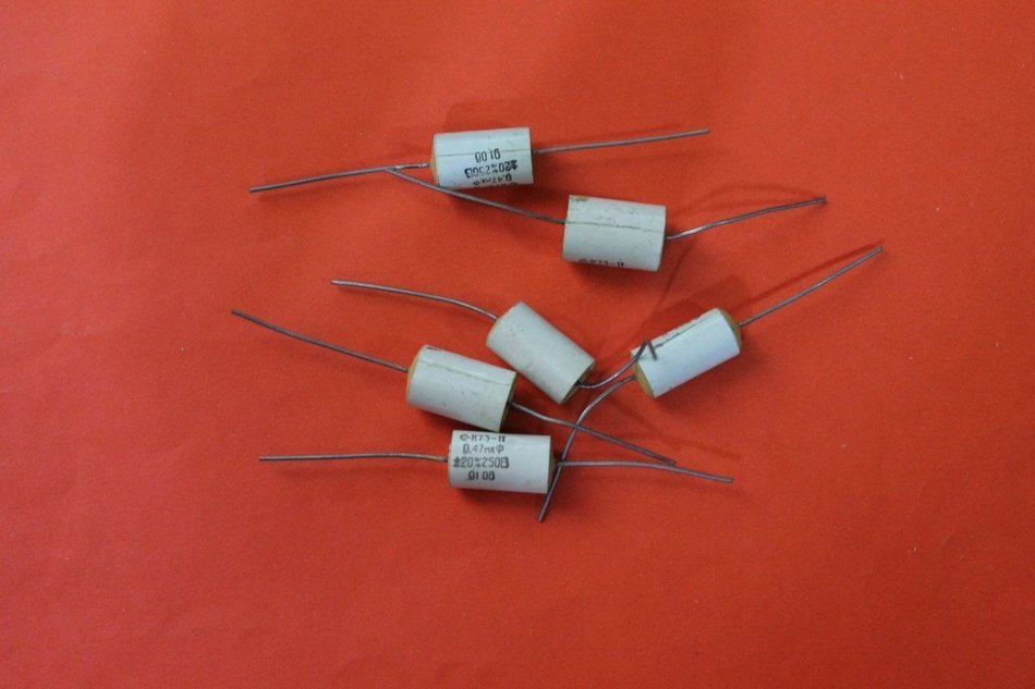 Capacitor PETP K73-11 250V 0.47uF USSR 10 pcs