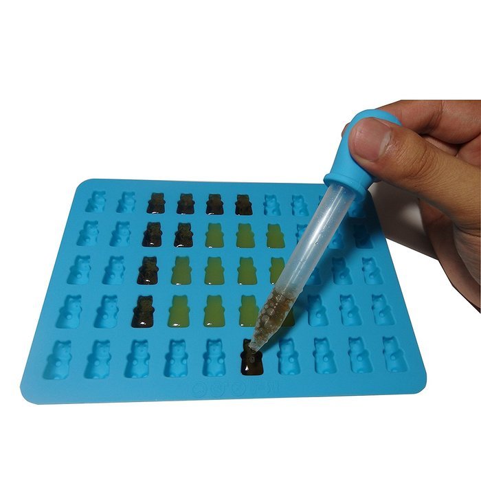 3 Pack - Candy Making Molds Gummy Bear Molds, BONUS 3 Droppers N4