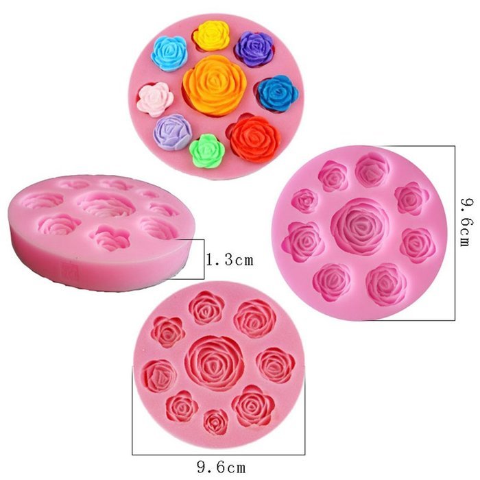SHINA New Arrival Fondant Silicone Sugar Nine Red Roses Shaped Cake Craft Mold For Your Baby N2