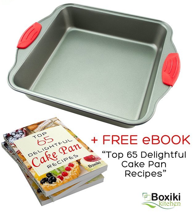 Non-Stick Steel 8-Inch Square Cake Pan by Boxiki Kitchen | Durable, Convenient, Premium Quality No-Stick Baking... N3
