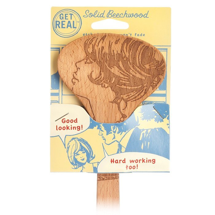 Talisman Designs 12-Inch Solid Beechwood Salad Spoon, Phrases Design N4