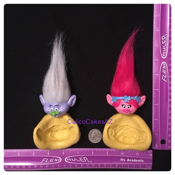 Trolls Fondant Mold Set Guy Diamond and Poppy