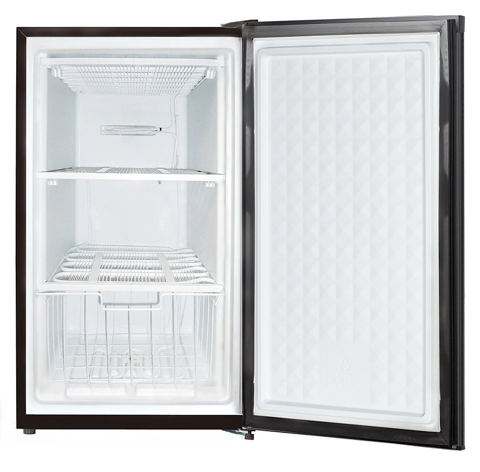 Midea WHS-109FW1 Compact Single Reversible Door Upright Freezer, 3.0 Cubic Feet, White N5