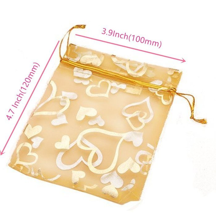 Yansanido 13x18cm /5x7 Inches 100pcs Beautiful Transparent 10 Color Organza Drawstring Pouches candy Jewelry Party... N6