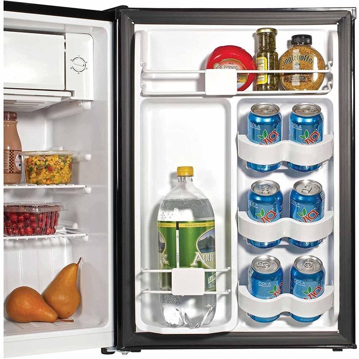 2.7 Cu ft. Compact Design Refrigerator with Ice Cube Tray and Two Full-Width Wire Shelves, Black