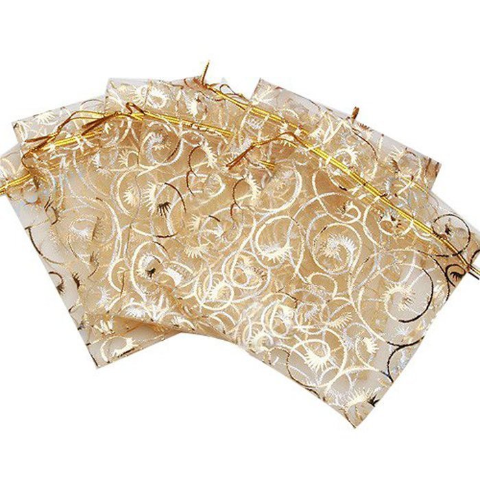 Yansanido 13x18cm /5x7 Inches 100pcs Beautiful Transparent 10 Color Organza Drawstring Pouches candy Jewelry Party... N8