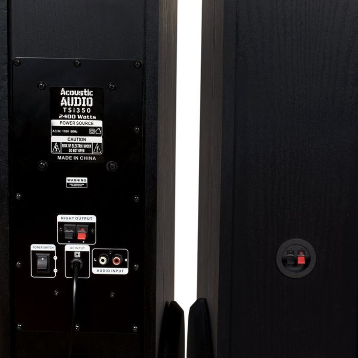 Acoustic Audio TSi350 Bluetooth Powered Floorstanding Tower Home Multimedia Speaker Pair and Mics TSi350M2 N3