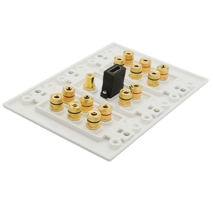 Home Theater 7.1 Surround Sound Box Speaker Wall Plate + HDMI + Audio Banana N4