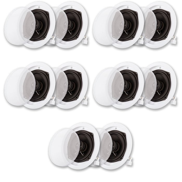 Acoustic Audio R191 In Ceiling / In Wall Speaker 5 Pair Pack 2 Way Home Theater 2000 Watt R191-5PR