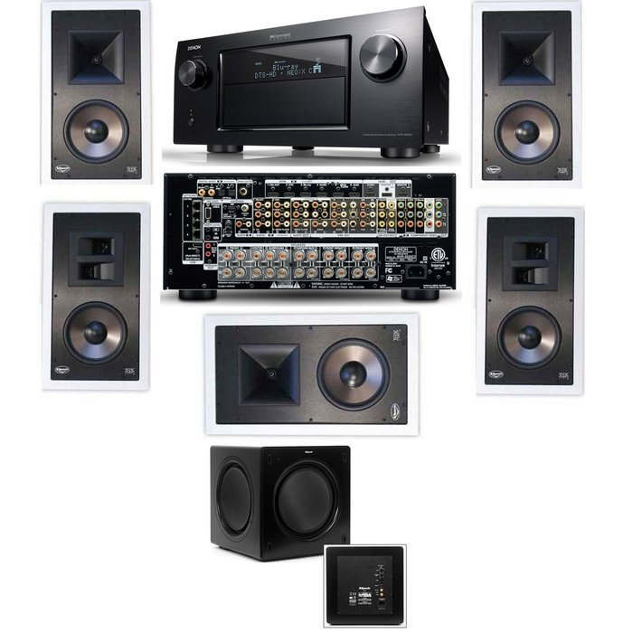 Klipsch KL-7800-THX 5.1 In-Wall-SW-310-Denon IN-Command AVR-4520CI A/V- White