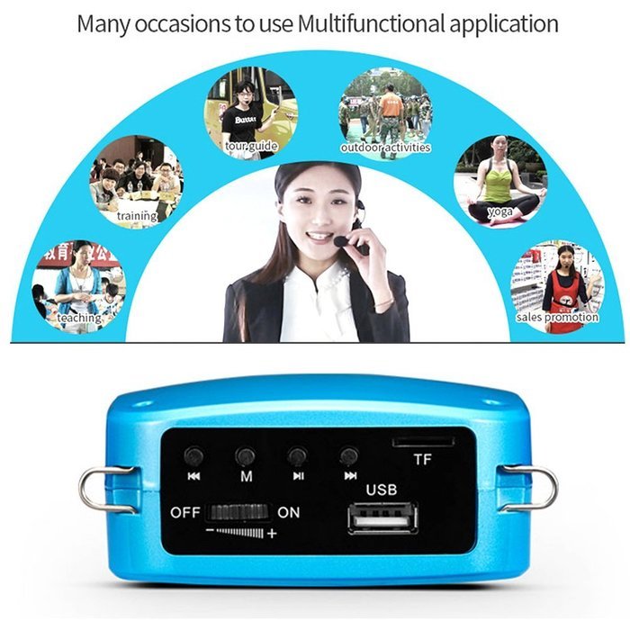 WinBridge WB003 Portable Waist Voice Amplifier with 7.4V/1200MAh Lithium Battery Suitable for Tour Guides, Teachers... N14