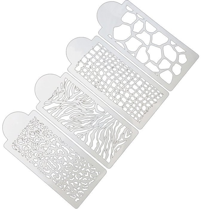 Beauty Clubs 4PCS Zebra Cake Spray Flowers Mould N7