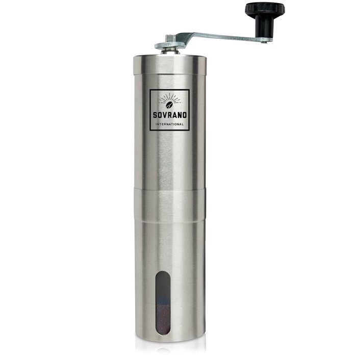 The Sovrano Int'l Coffee Grinder - Best Ceramic Conical Burr Coffee Bean Grinder, Stainless Steel - Aeropress... N2