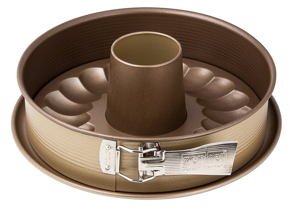 Zenker 7352 Springform "Mojave Gold" With Flat and Tubular Base, Gold/Mahagony, 10.24" N7
