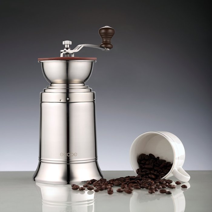Ecooe Manual Coffee Grinder Stainless Steel Manual Grinder Ceramic Burr Coffee Mill for Consistent Fine Grind. N4