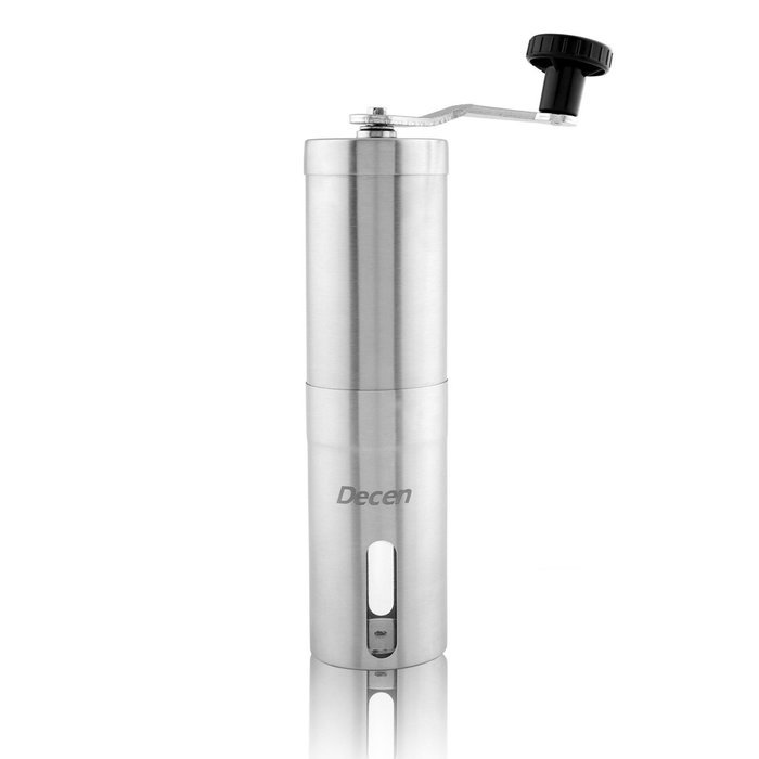Decen Manual Coffee Grinder - Stainless Steel Hand Crank Coffee Bean Grinder - Ceramic Burr Coffee - 3.5 Oz N2