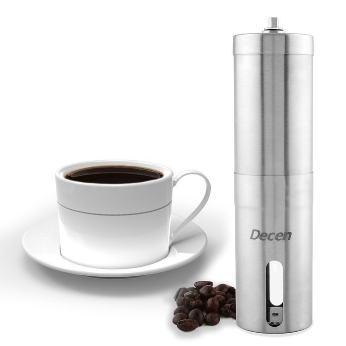 Decen Manual Coffee Grinder - Stainless Steel Hand Crank Coffee Bean Grinder - Ceramic Burr Coffee - 3.5 Oz N3