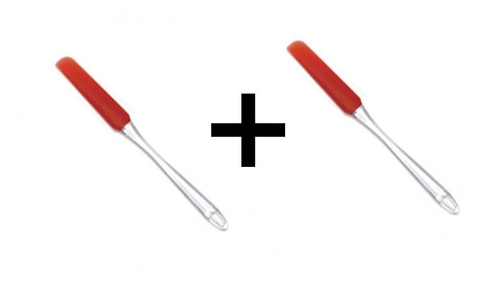 2 X Norpro 3132R Silicone Jar-Icing Spatula, Red