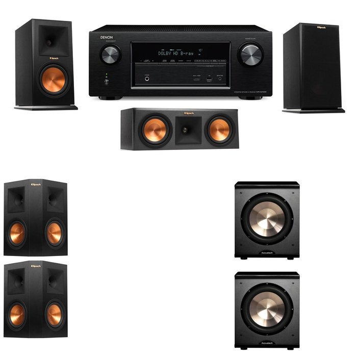 Klipsch RP-150M-E Monitor Speaker 5.2 PL-200 Denon AVR-X2100W