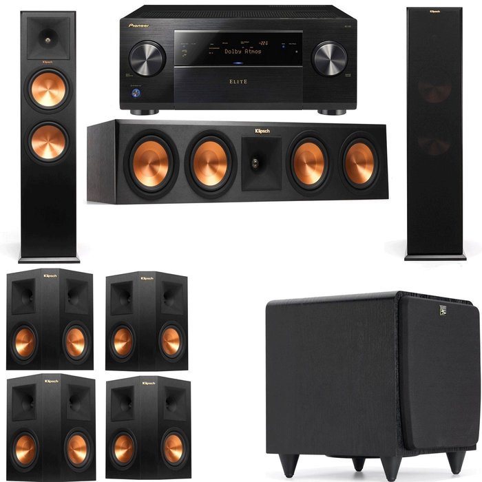 Klipsch RP-280F Tower Speakers-RP-450C-SDS12-7.1-Pioneer Elite SC-85