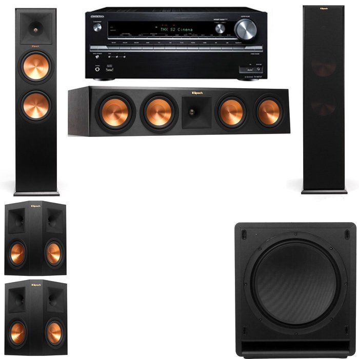 Klipsch RP-280F Tower Speakers-SW-112-5.1-Onkyo TX-NR838