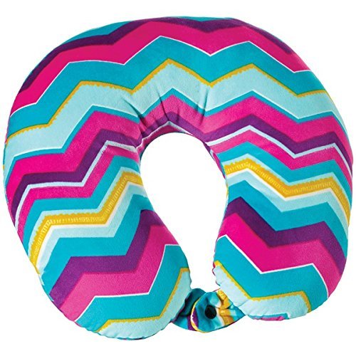 New TRAVEL SMART BY CONAIR TS014CHEV Soft Flannel-Cover Fiberfill Chevron Neck Rest