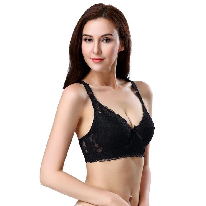 PHOTNO Women Push Up Deep V Ultrathin Underwire Padded Lace Brassiere Bra Big Size N8