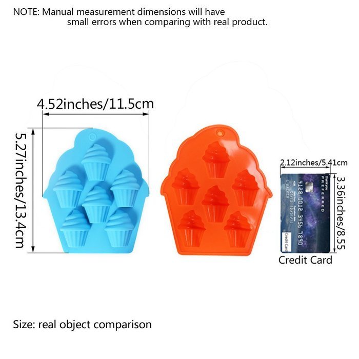 Candy Making Molds, 2PCS YYP [6 Cavity Ice-Cream Cone Shape Mold] Silicone Candy Molds for Home Baking - Reusable... N3