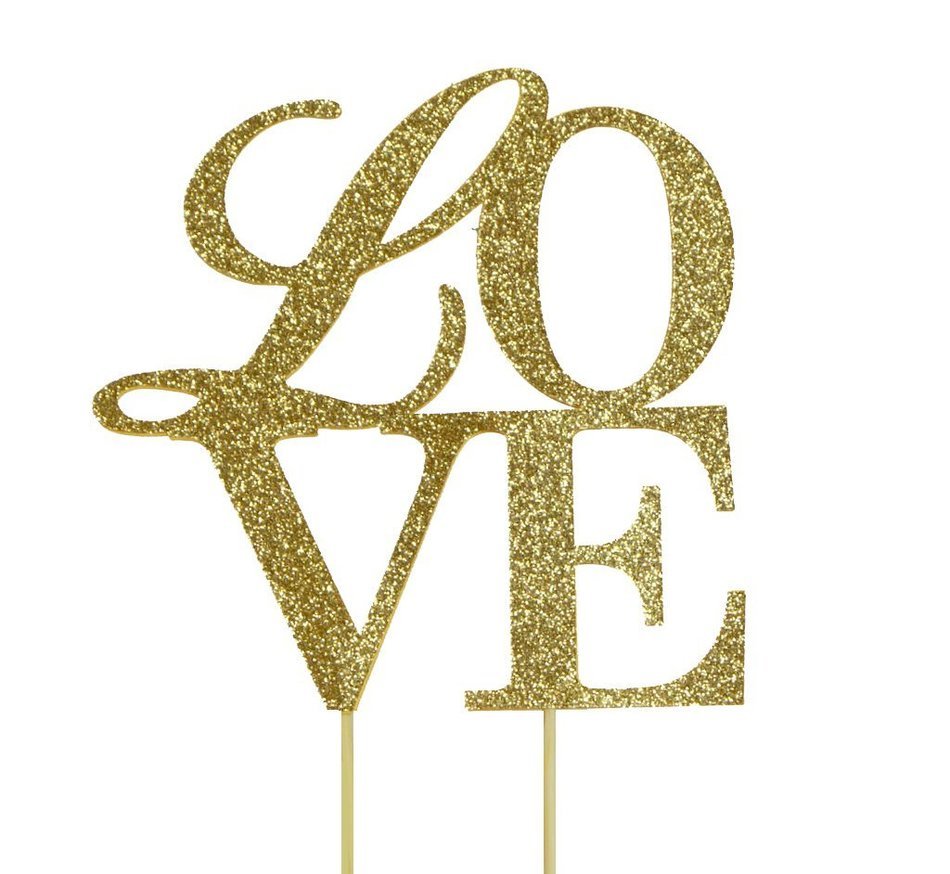All About Details Gold Love Cake Topper