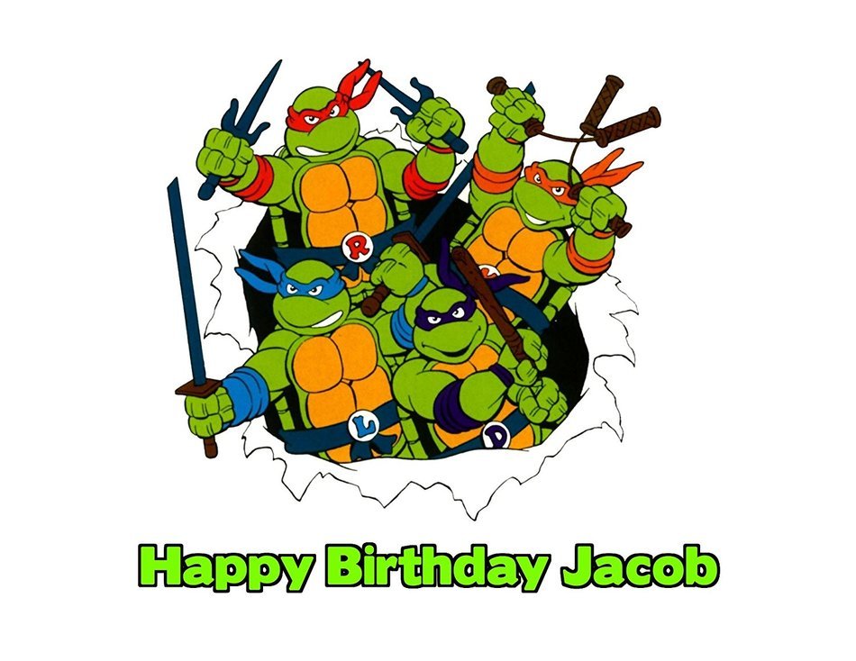 Teenage Mutant Ninja Turtles 90s TMNT Edible Image Photo Sugar Frosting Icing Cake Topper Sheet Personalized Custom...