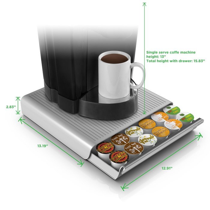 Mind Reader 'Hero' 36 Capacity Single Serve Coffee Pod Storage Drawer, Red N6