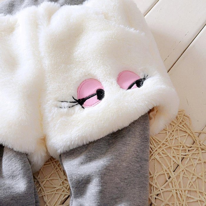Clothes Set ,BeautyVan Baby Infant Girls Cartoon Woolen Fur Winter Warm Set Thick Coat +Pants Clothes (3T, White) N4