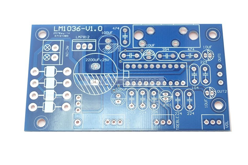 Lm1036 Dc Tone Board with Bass and Treble Adjustment Preamplifier DIY Kit N2