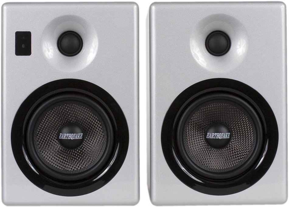 Earthquake Sound IQ52S iPod Docking Speaker System (Silver Piano Gloss, Pair) N10