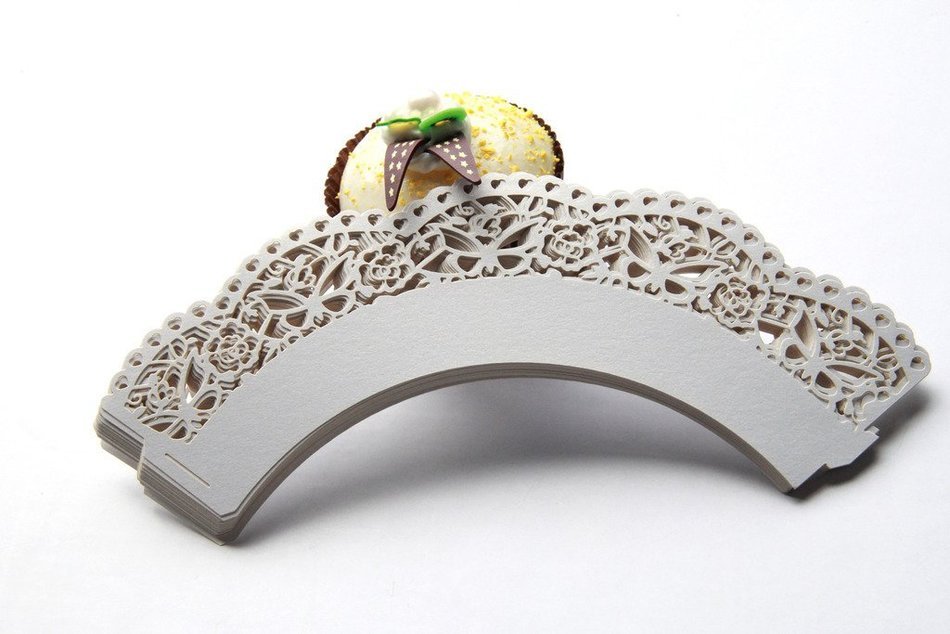Kuke 24 pcs Butterfly Flower Laser Cut Cupcake Wrappers Cupcake Liners Muffin Container for Baby Shower Baby Birthday... N3