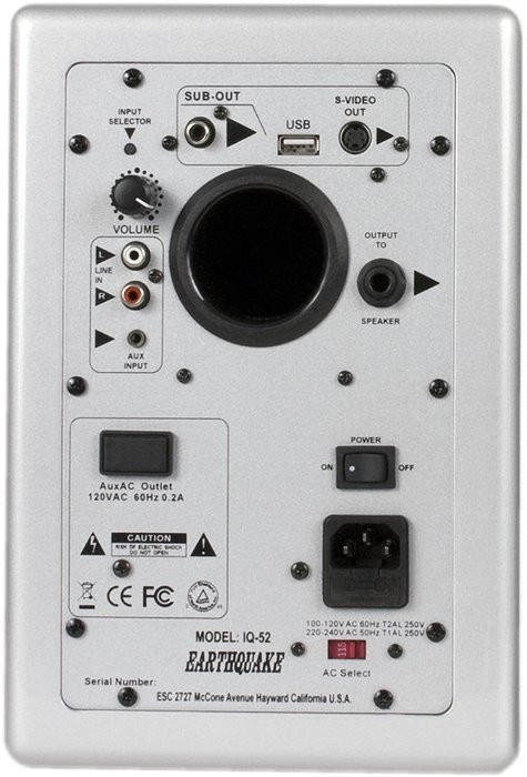 Earthquake Sound IQ52S iPod Docking Speaker System (Silver Piano Gloss, Pair) N11
