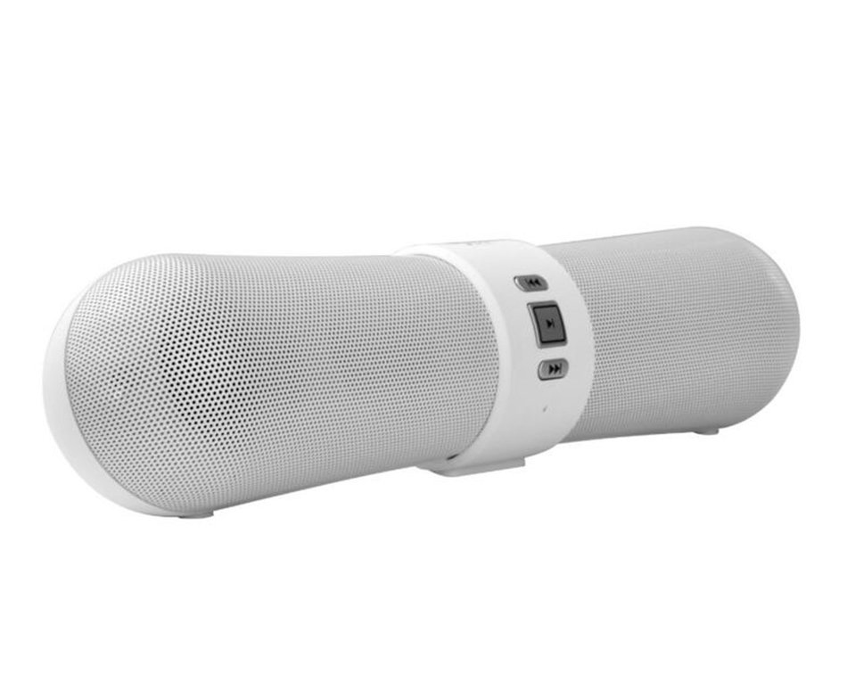 Generic Bluetooth Speaker Dual Loudspeakers Wirelss Subwoofer with TF Card Slot Mp3 Player White