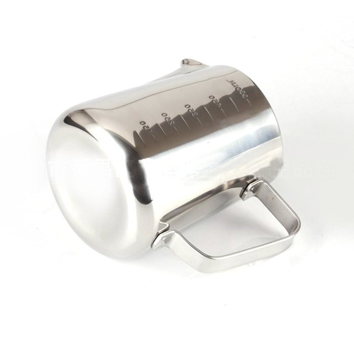 Stainless Steel Milk Coffee Frothing Pitcher Cup Jug Silver Tone (600ml)