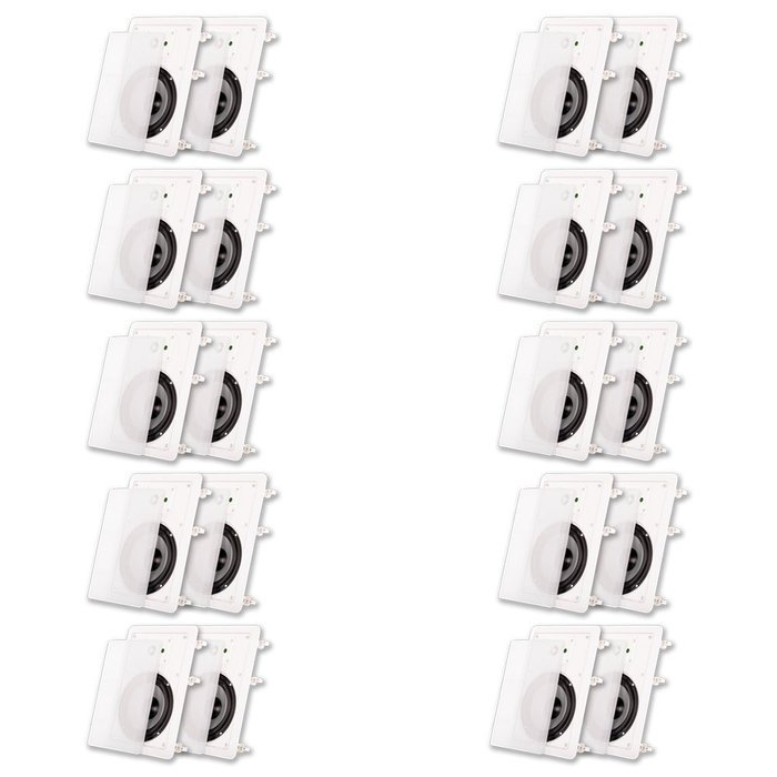 Acoustic Audio CS-IW620 In Wall 6.5" Speaker 10 Pair Pack 2 Way Home Theater 5000 Watt CS-IW620-10PR