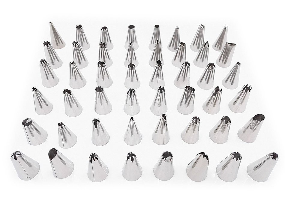 Funwhale Stainless Steel Cake Master Decorating Tip Set, 59pc, Lcing Tips Set Piping Tips DIY Baking Tools with... N3