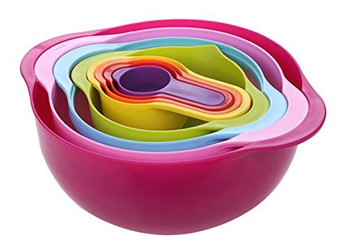 8 Piece Compact Food Preperation Set Nested Mixing Bowls N3