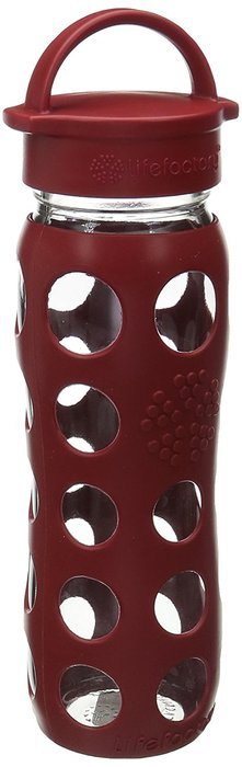 Lifefactory 22-Ounce BPA-Free Glass Water Bottle with Leakproof Cap & Silicone Sleeve, Transparent N5