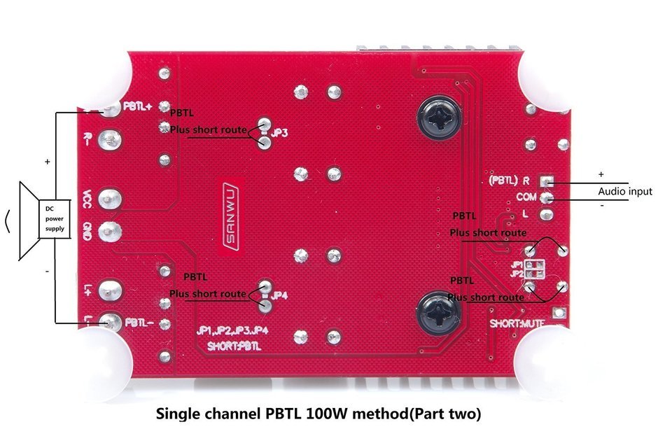 Industry Park 250W TPA3116 Double Track Digital Power Amplifier Board PBTL Single Channel High Power Amplifier... N8