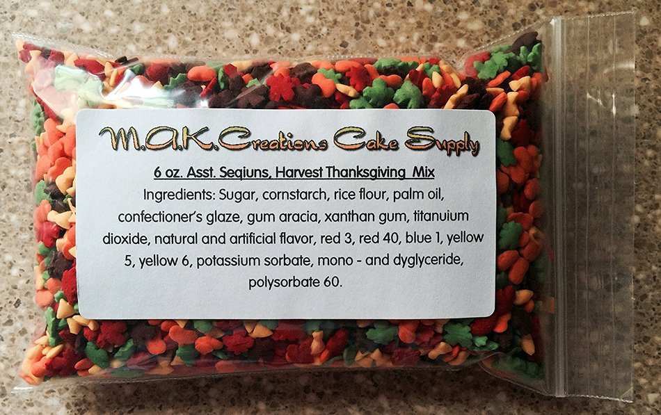 Thanksgiving Fall Harvest Quins ~Cupcake Sprinkles. 6oz. N2