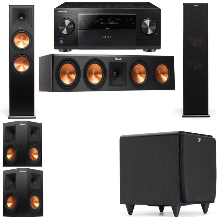 Klipsch RP-280F Tower Speakers-RP-450C-SDS12-5.1-Pioneer Elite SC-85