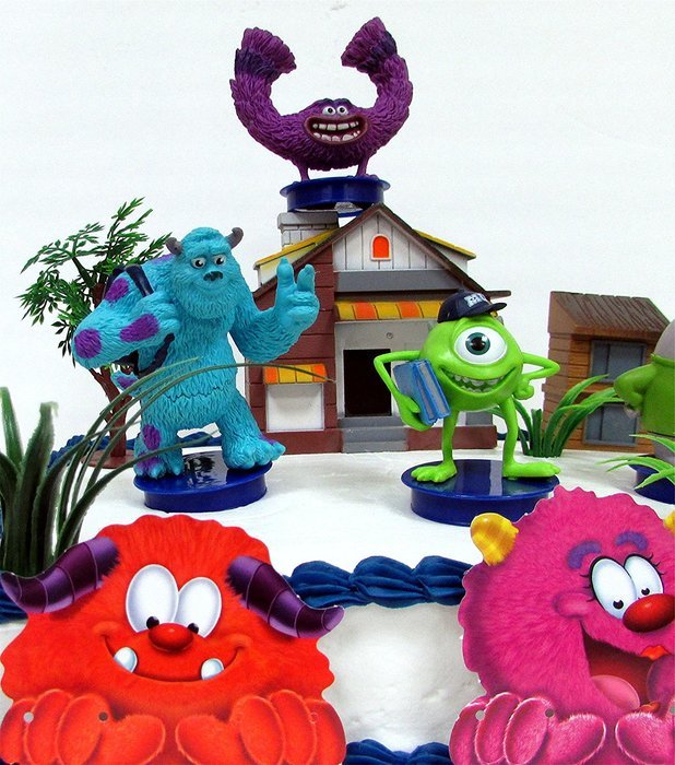 MONSTERS UNIVERSITY 12 Piece Birthday Cake Topper Set Featuring Monsters University Figures and Themed Decorative... N4