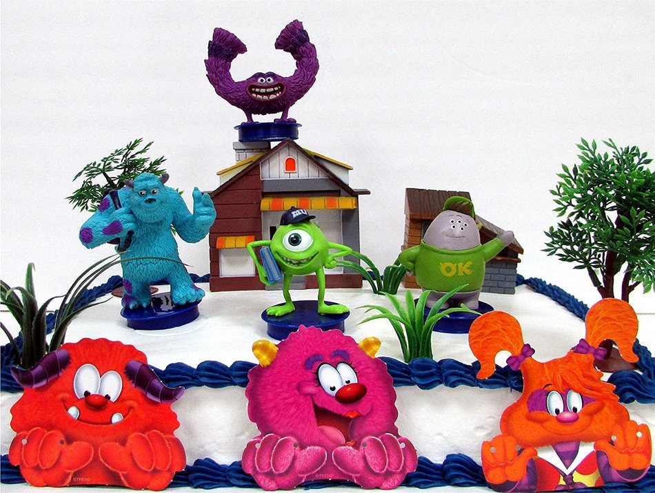 MONSTERS UNIVERSITY 12 Piece Birthday Cake Topper Set Featuring Monsters University Figures and Themed Decorative... N5